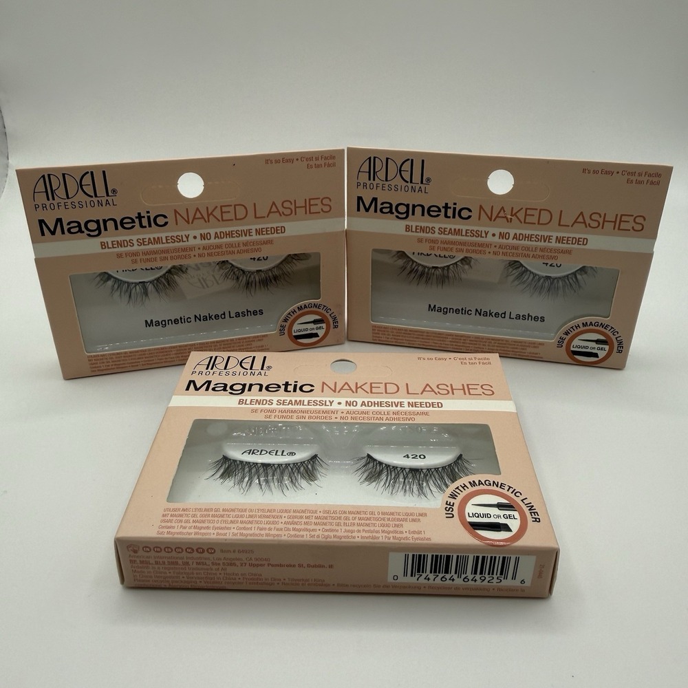 Ardell Magnetic Naked Lashes 420 3 Pack Black Natural Look 64925